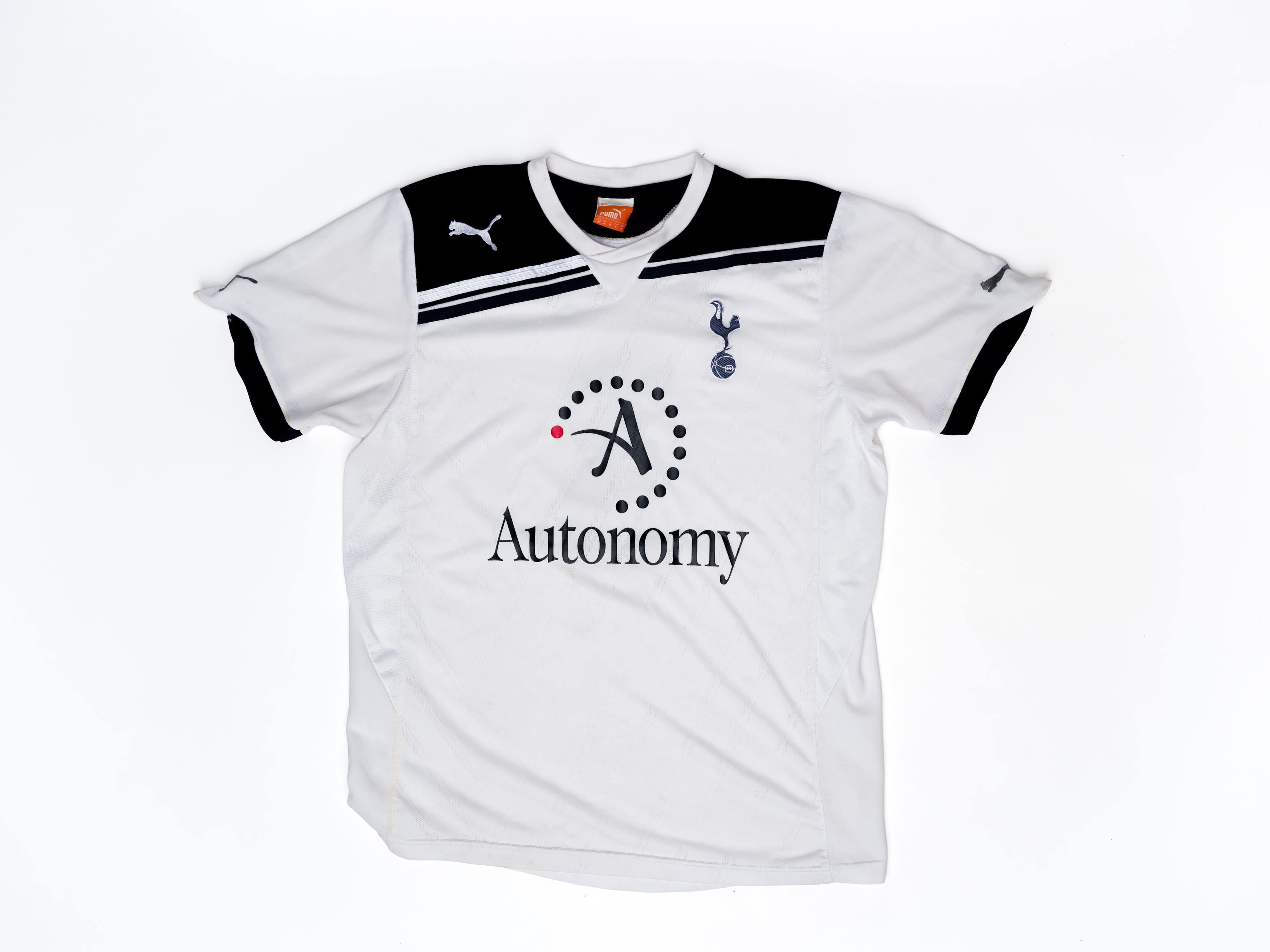 White Autonomy-branded soccer jersey